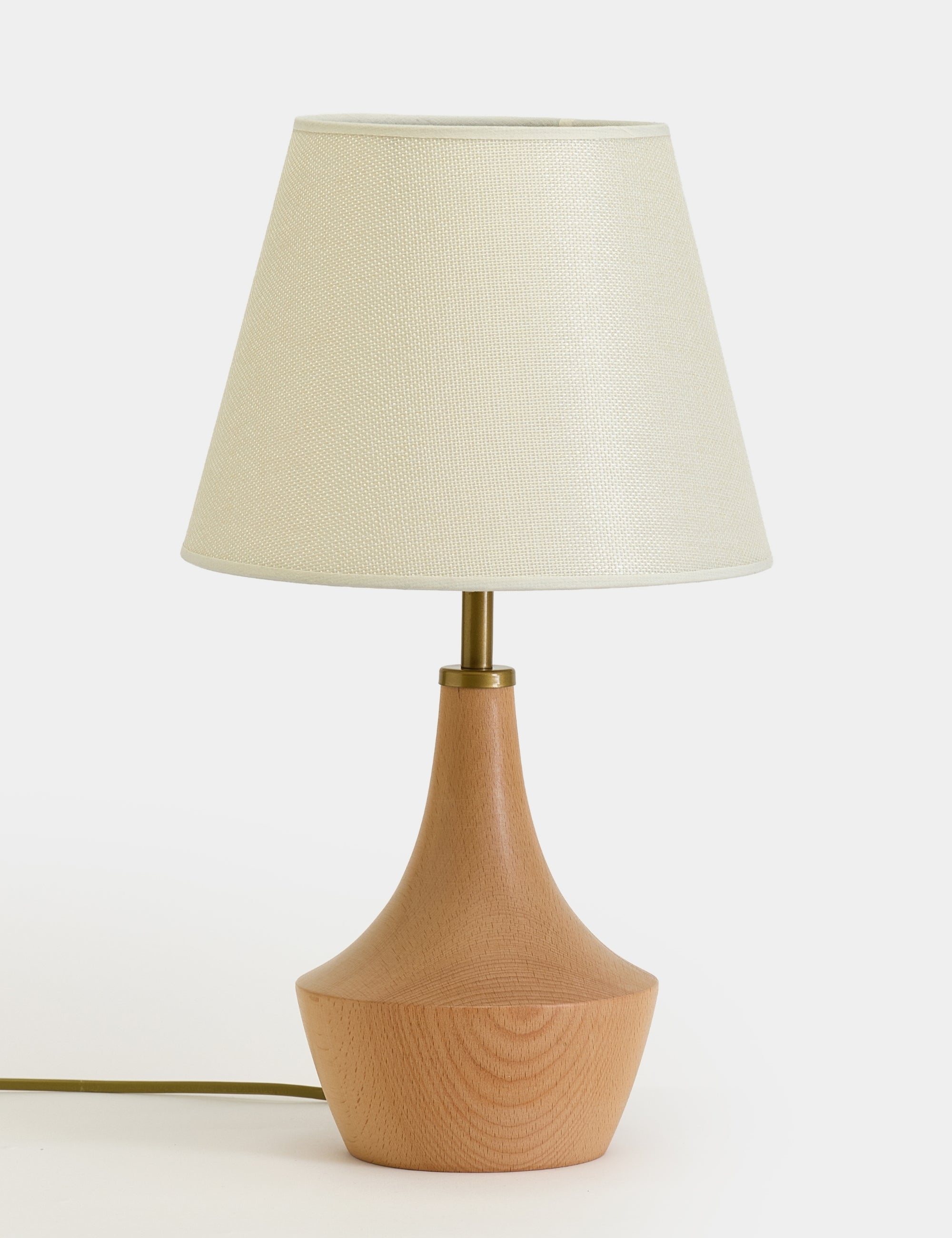 Moss Kumaş Şapkalı Ahşap Abajur