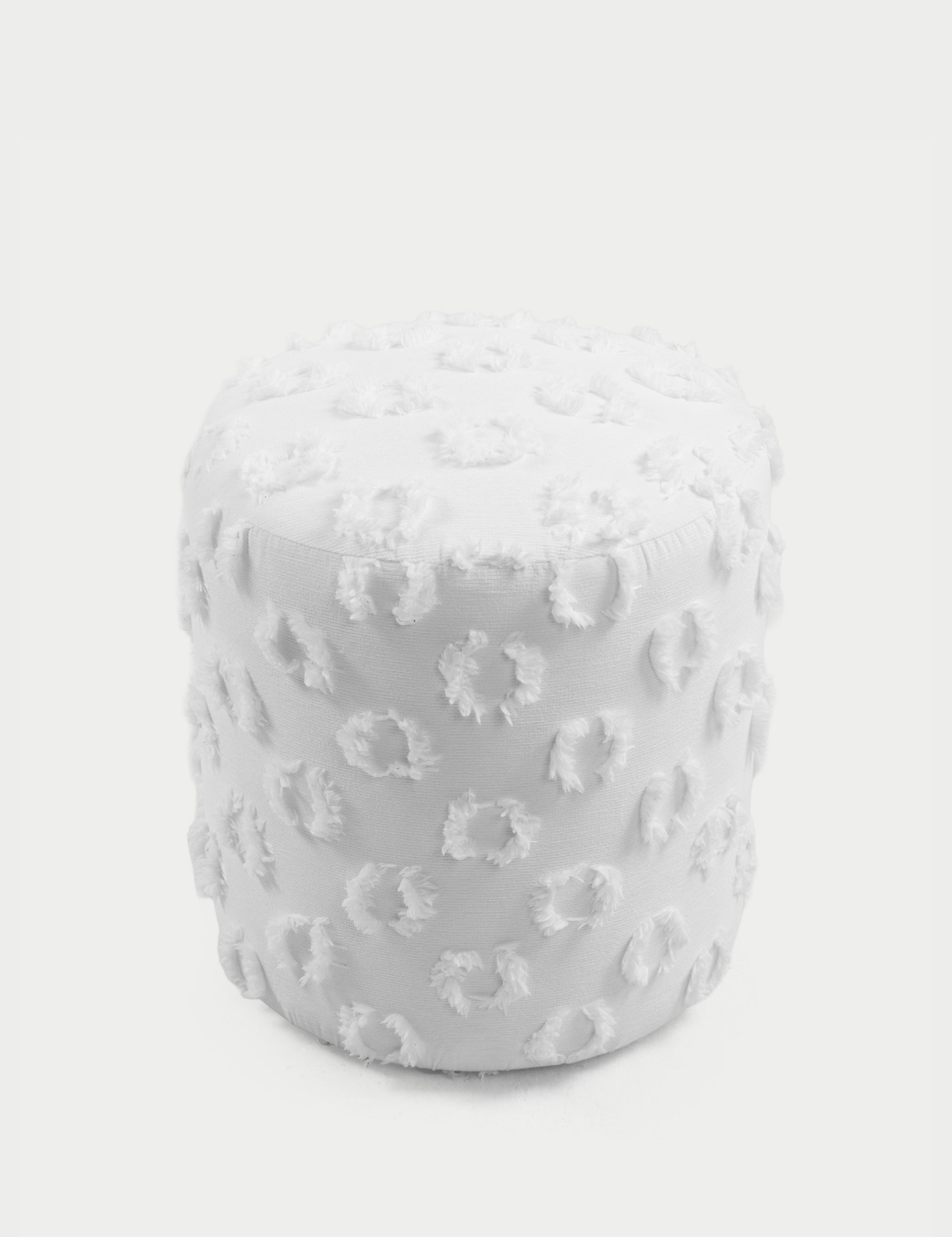 Astrid Dokuma Puf - Beyaz