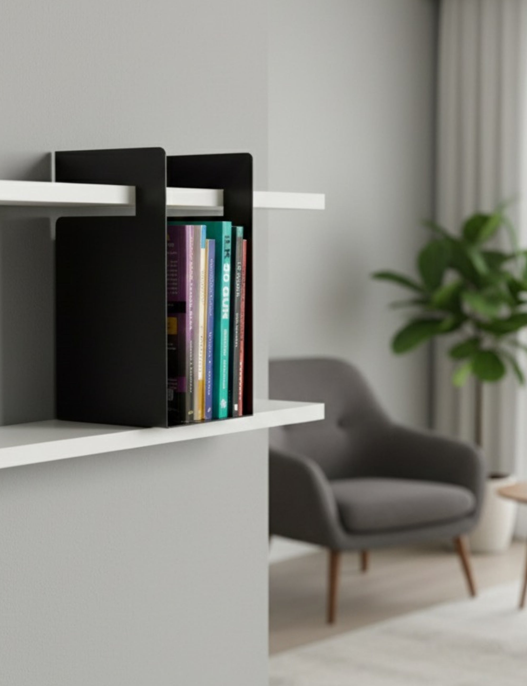 Cube Kitaplık ve Çalışma Masası Düzenleyici - Siyah