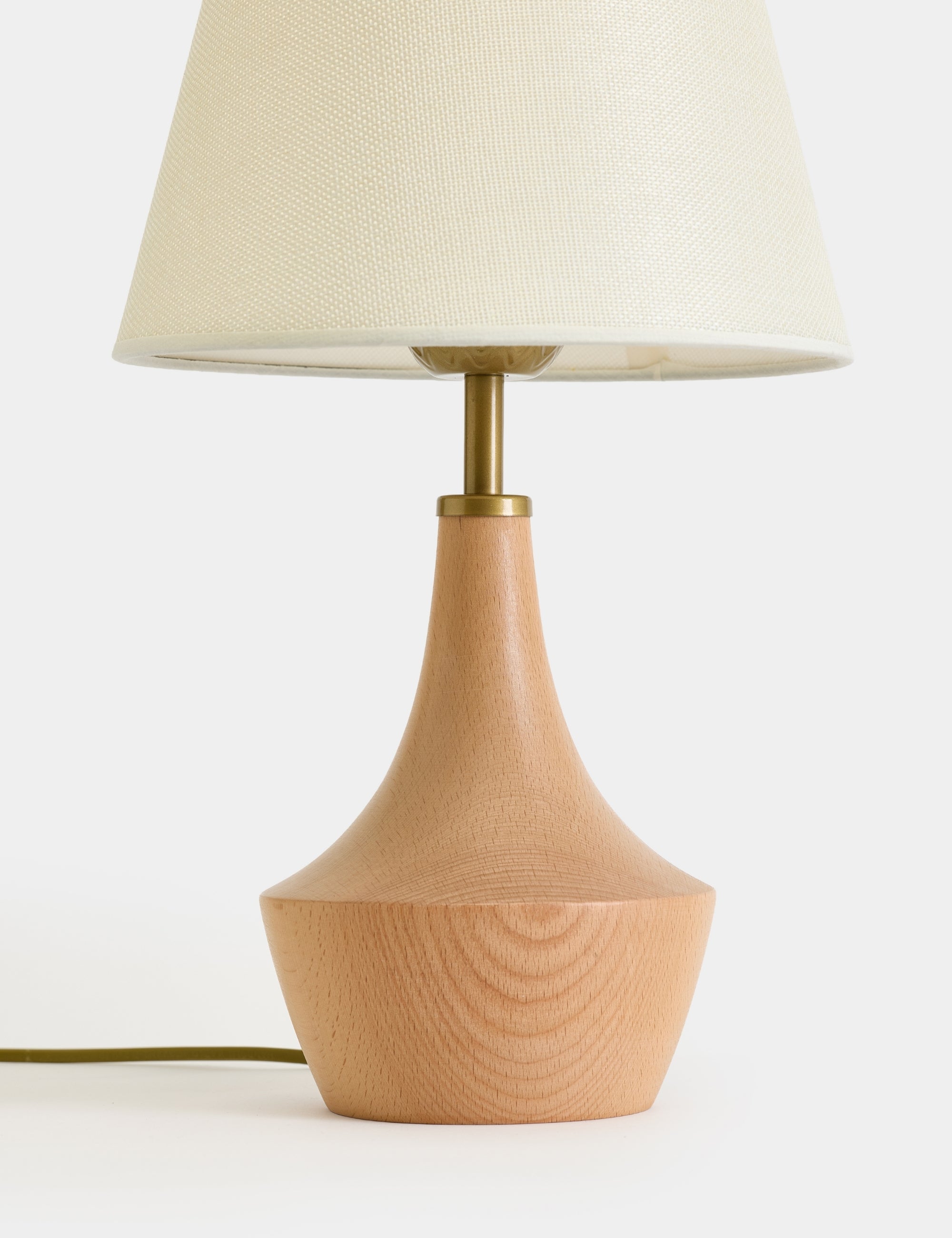 Moss Kumaş Şapkalı Ahşap Abajur