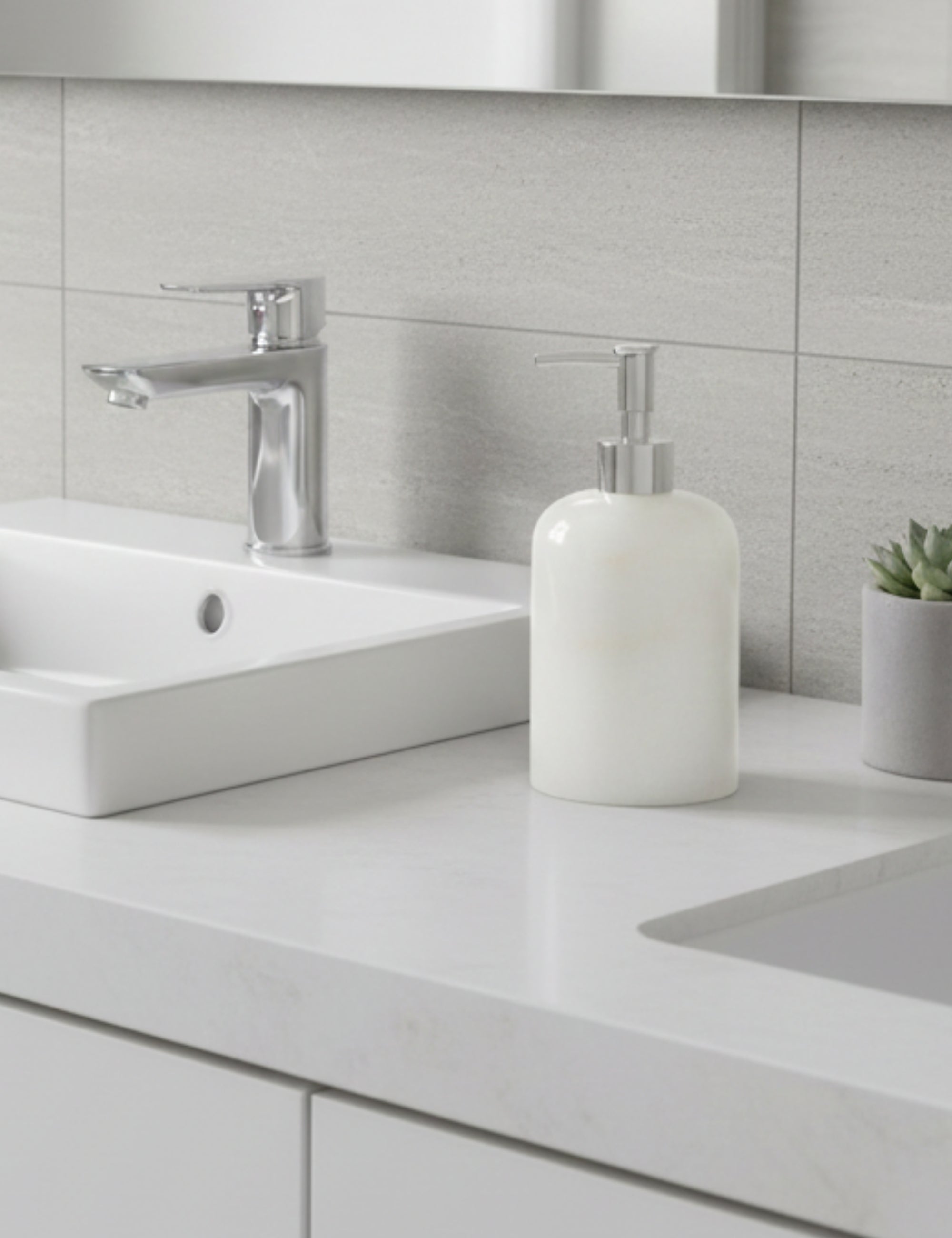 Bianco Mermer Sıvı Sabunluk - Silver