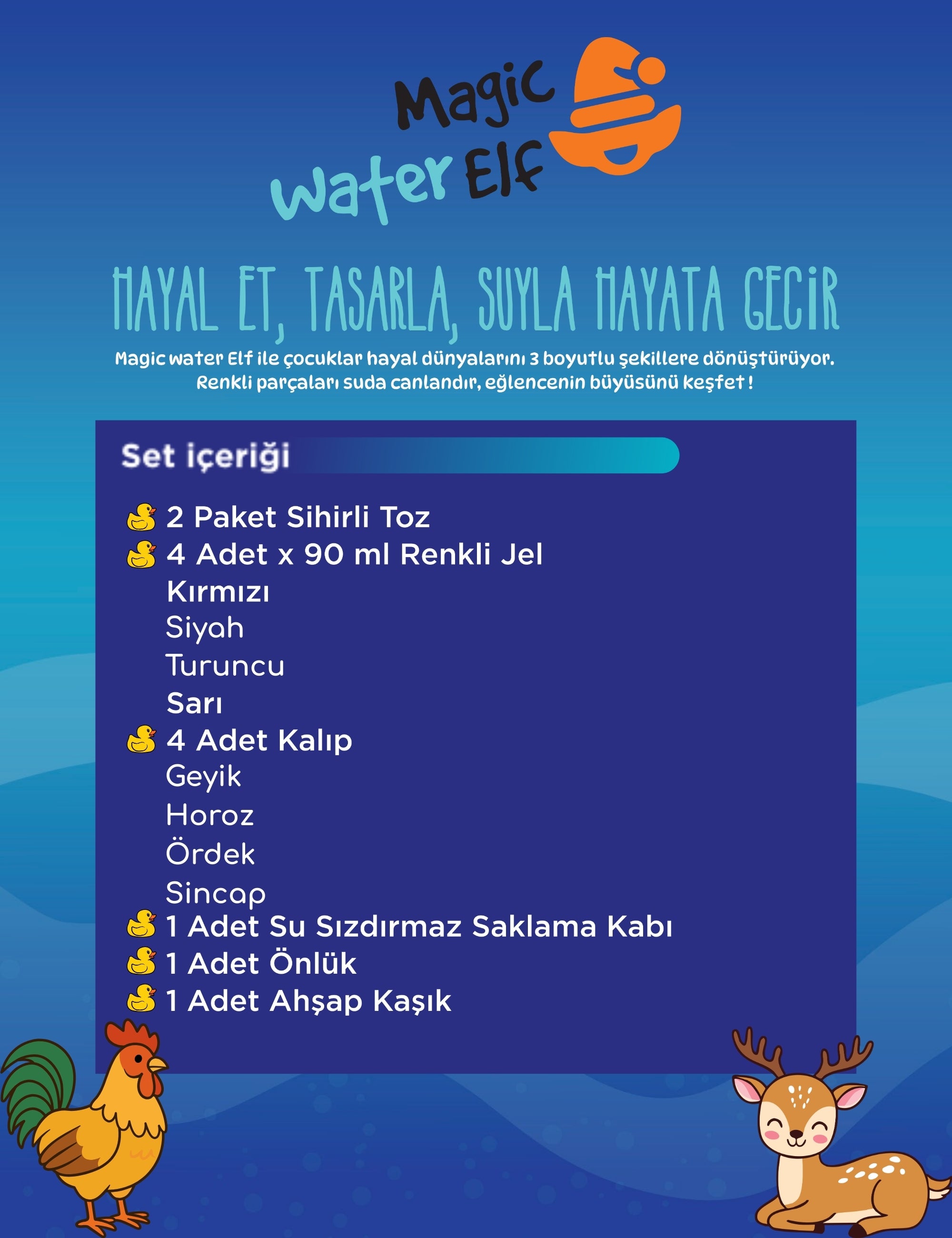 Magic Water Elf Sihirli Su Hayvanları Kendin Yap Eğitici Oyun Seti - Çiftlik