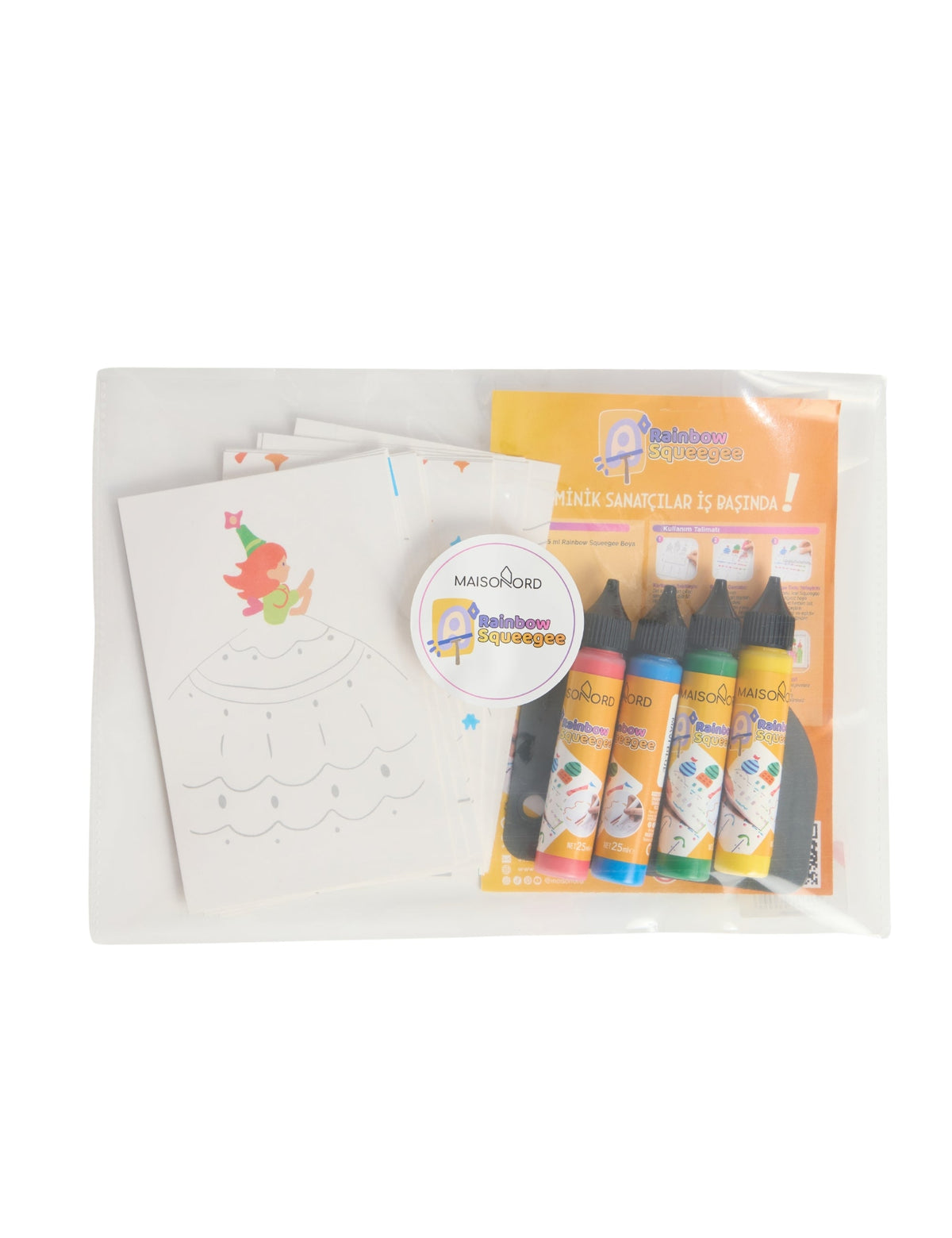 Maisonord Rainbow Squeegee Yaratıcı El Sanatları Eğitici Oyun Seti